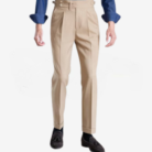 Men's Classic Gurkha Naples Italian Old Money Style No Belt Required Dress Pants