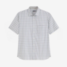 Mens Wrinkle Free Short Sleeve Button Down Check Shirt