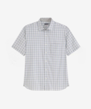 Mens Wrinkle Free Short Sleeve Button Down Check Shirt