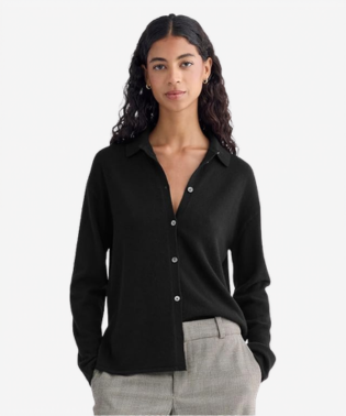 Womens Cashmere Button-up Shirt