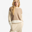 Women's Cafe Cotton Cashmere Colorblock Sweatshirt