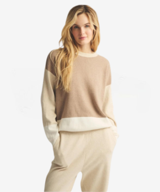 Women's Cafe Cotton Cashmere Colorblock Sweatshirt