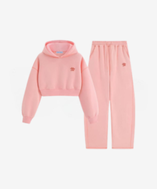 Tracksuit Matching Crop Top Hoodies