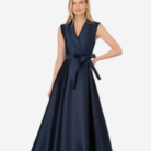 Lapel Mikado Ankle Dress