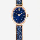 Watch, Metal Bracelet, Blue, Rose Gold